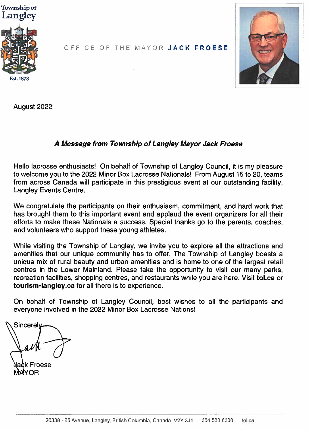 Mayors Message